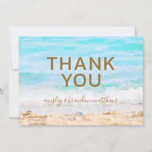 Tarjeta de agradecimiento al Boda Blank Beach Wate