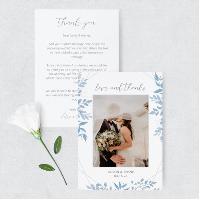 Tarjeta de agradecimiento al Boda Blue Eucalyptus (Subido por el creador)