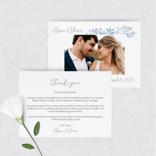 Tarjeta de agradecimiento al Boda Blue Eucalyptus (Subido por el creador)