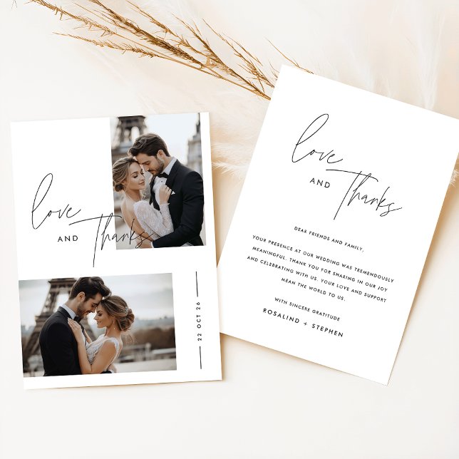 Tarjeta de agradecimiento al boda | Boho Photo Gra (Subido por el creador)