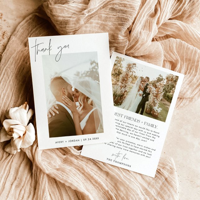 Tarjeta de agradecimiento al boda | Boho Photo Gra (Subido por el creador)