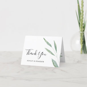 Tarjeta de agradecimiento al Boda botánico de Sage