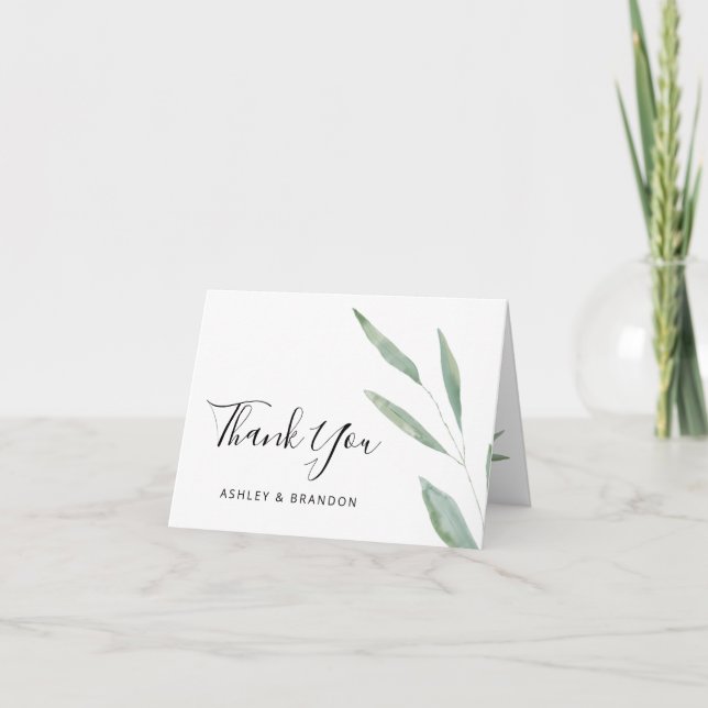 Tarjeta de agradecimiento al Boda botánico de Sage (Anverso)