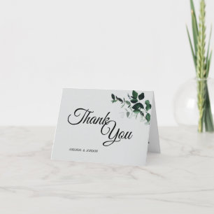 Tarjeta de agradecimiento al Boda Botánico Neutral