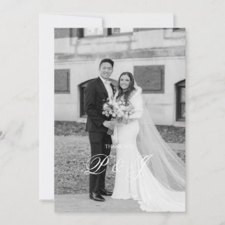 Tarjeta de agradecimiento al Boda clásico