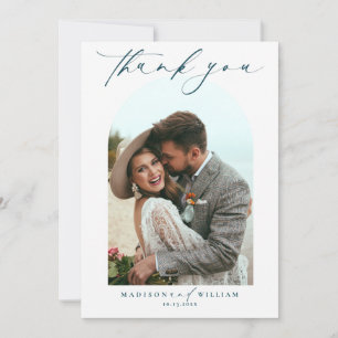 Tarjeta de agradecimiento al Boda de 2 fotos moder