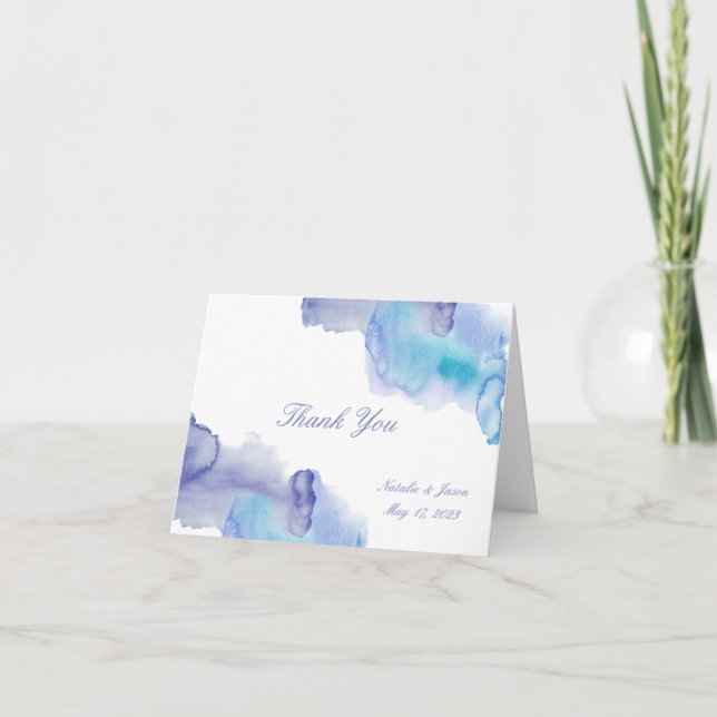 Tarjeta de agradecimiento al Boda de acuarela cont (Anverso)