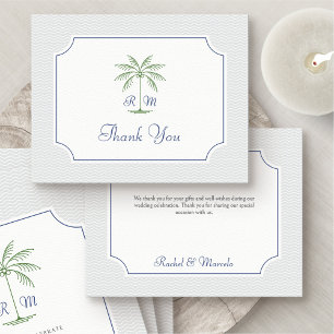 Tarjeta de agradecimiento al Boda de árbol de palm