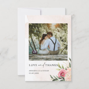 Tarjeta de agradecimiento al Boda de Bloom de Peon