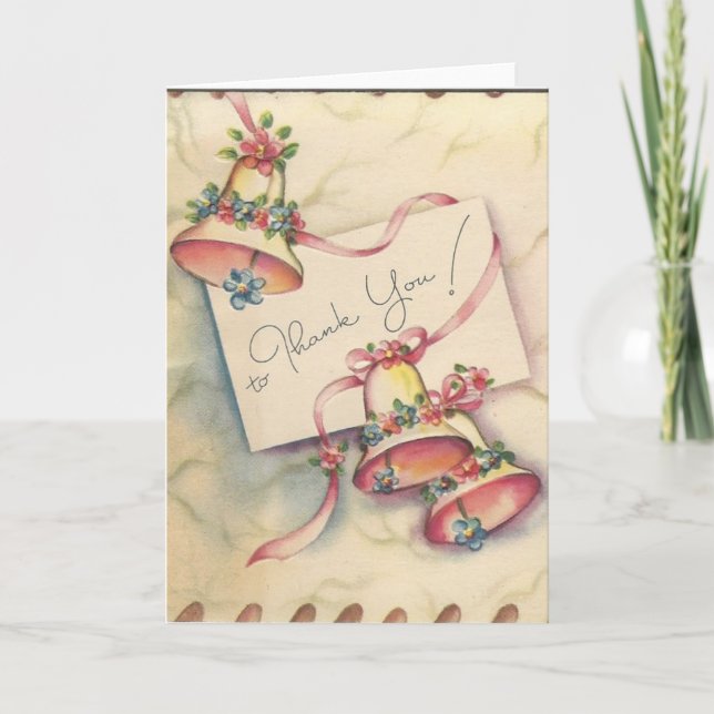 Tarjeta de agradecimiento al Boda de bonito Bells (Anverso)