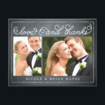 Tarjeta de agradecimiento al Boda de borde rústico<br><div class="desc">Enviar tu nota de agradecimiento será una brisa con esta moda y elegante postal de agradecimiento. Visite nuestra sala de exposición de diseños en WWW.BERRYBERRYSWEET.COM</div>