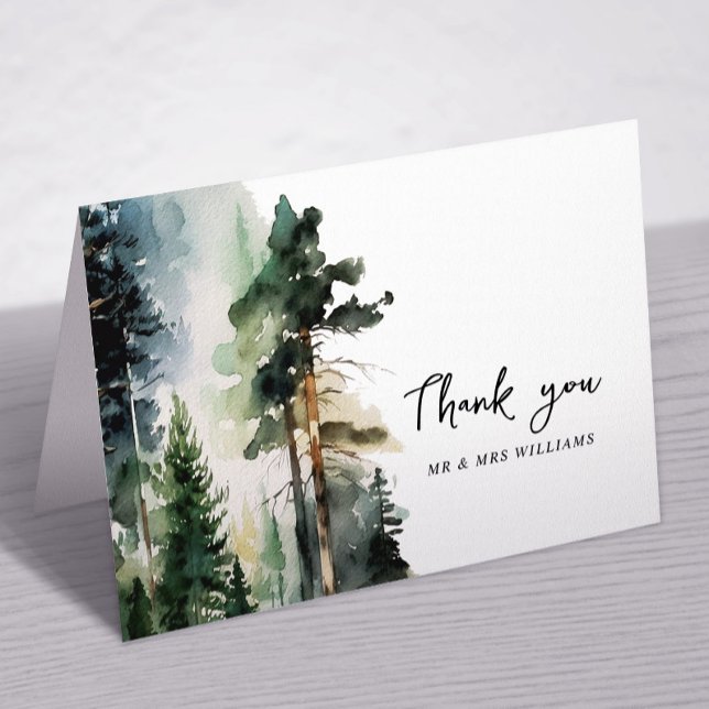 Tarjeta de agradecimiento al Boda de bosques de pi (Subido por el creador)