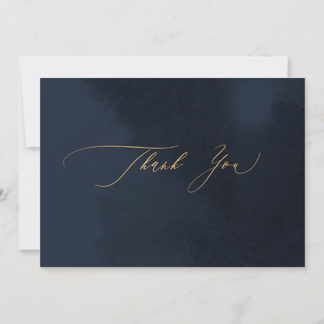 Tarjeta de agradecimiento al Boda de caligrafía az (Reverso)