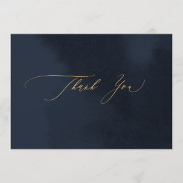 Tarjeta de agradecimiento al Boda de caligrafía az