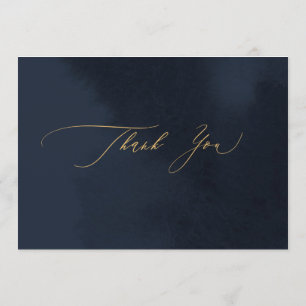 Tarjeta de agradecimiento al Boda de caligrafía az