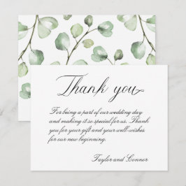 Tarjeta de agradecimiento al Boda de caligrafía cl