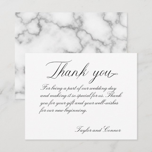 Tarjeta de agradecimiento al Boda de caligrafía cl (Anverso / Reverso)