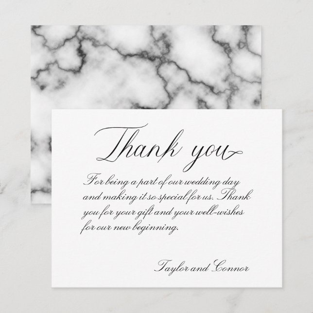Tarjeta de agradecimiento al Boda de caligrafía cl (Anverso / Reverso)