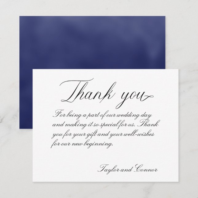Tarjeta de agradecimiento al Boda de caligrafía cl (Anverso / Reverso)