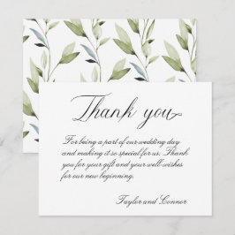 Tarjeta de agradecimiento al Boda de caligrafía cl