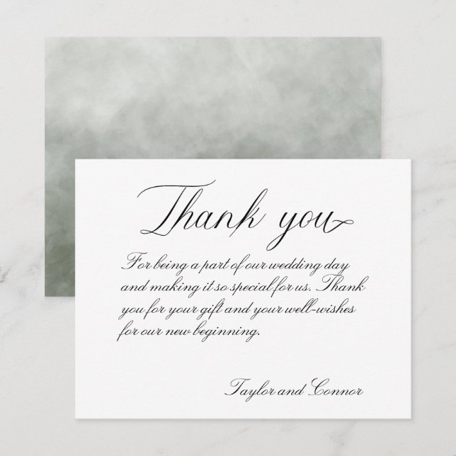 Tarjeta de agradecimiento al Boda de caligrafía cl (Anverso / Reverso)