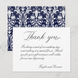 Tarjeta de agradecimiento al Boda de caligrafía cl