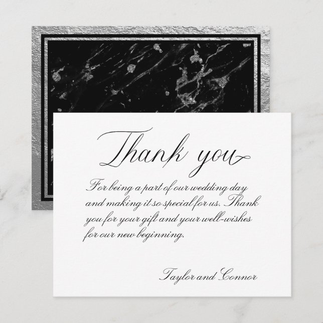 Tarjeta de agradecimiento al Boda de caligrafía cl (Anverso / Reverso)