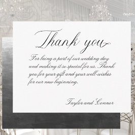 Tarjeta de agradecimiento al Boda de caligrafía cl