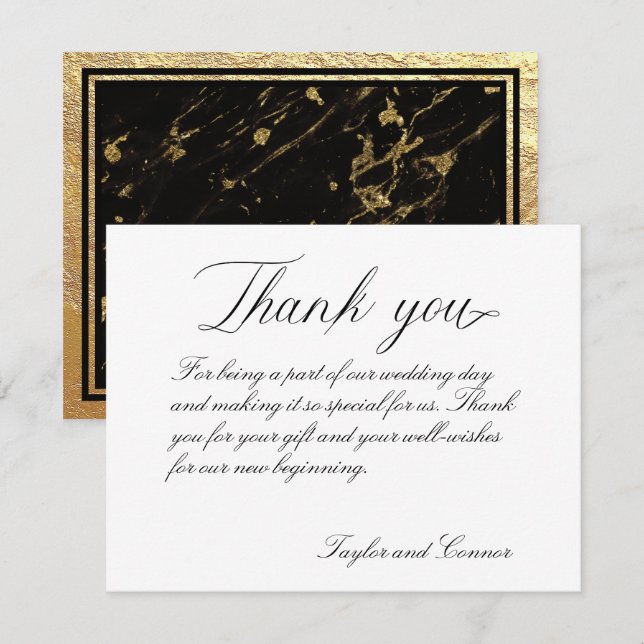 Tarjeta de agradecimiento al Boda de caligrafía cl (Anverso / Reverso)