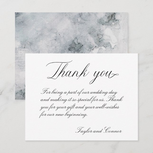 Tarjeta de agradecimiento al Boda de caligrafía cl (Anverso / Reverso)