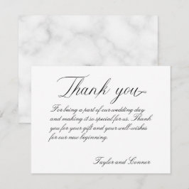 Tarjeta de agradecimiento al Boda de caligrafía cl