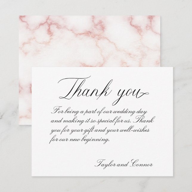 Tarjeta de agradecimiento al Boda de caligrafía cl (Anverso / Reverso)