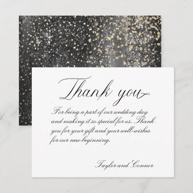 Tarjeta de agradecimiento al Boda de caligrafía cl (Anverso / Reverso)