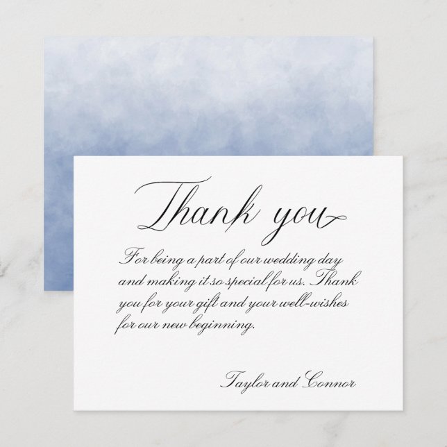 Tarjeta de agradecimiento al Boda de caligrafía cl (Anverso / Reverso)