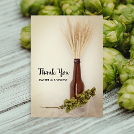 Tarjeta de agradecimiento al Boda de Cervecería de