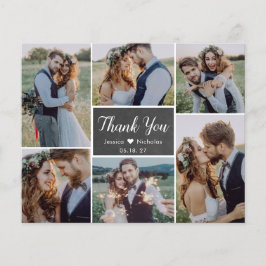 Tarjeta de agradecimiento al Boda de Collage de Ch