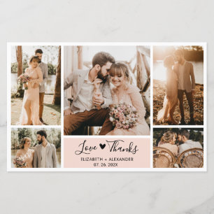 Tarjeta de agradecimiento al Boda de Collage de fo
