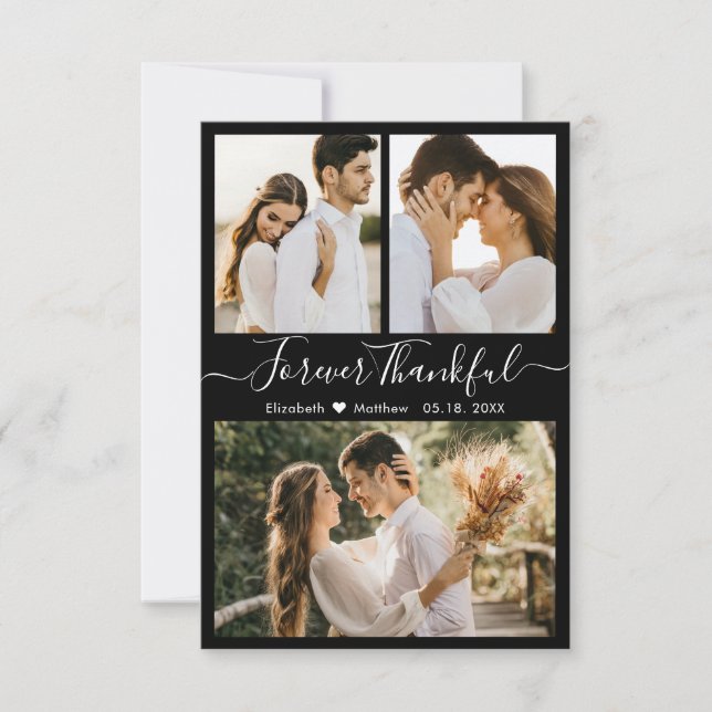 Tarjeta de agradecimiento al Boda de Collage de fo (Anverso)