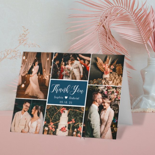 Tarjeta de agradecimiento al Boda de Collage de fo (Subido por el creador)