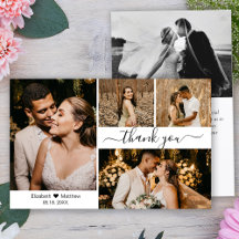 Tarjeta de agradecimiento al Boda de Collage de fo