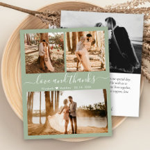Tarjeta de agradecimiento al Boda de Collage de fo