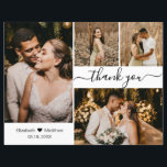 Tarjeta de agradecimiento al Boda de Collage de fo<br><div class="desc">Elegante y moderno Boda de 4 Collages de fotos Letras de mano Gracias tarjeta delgada asequible de bajo presupuesto. Elegante plantilla de agradecimiento boda con cuatro fotos en la parte delantera y una en la parte posterior. Con el texto "Gracias" en una letra de escritura tipográfica con letras a mano...</div>