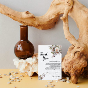 Tarjeta de agradecimiento al boda de color de agua