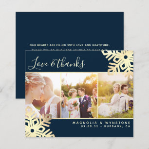 Tarjeta de agradecimiento al Boda de copos de niev