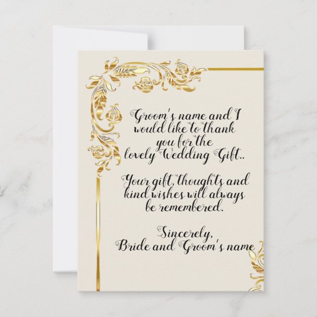 Tarjeta de agradecimiento al Boda de desplazamient (Anverso)