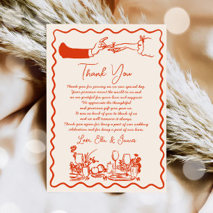 Tarjeta de agradecimiento al Boda de dibujo engaño