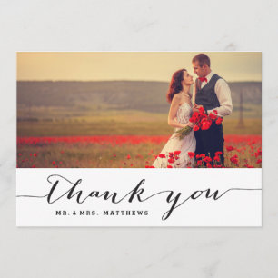 Tarjeta de agradecimiento al Boda de escritura a m