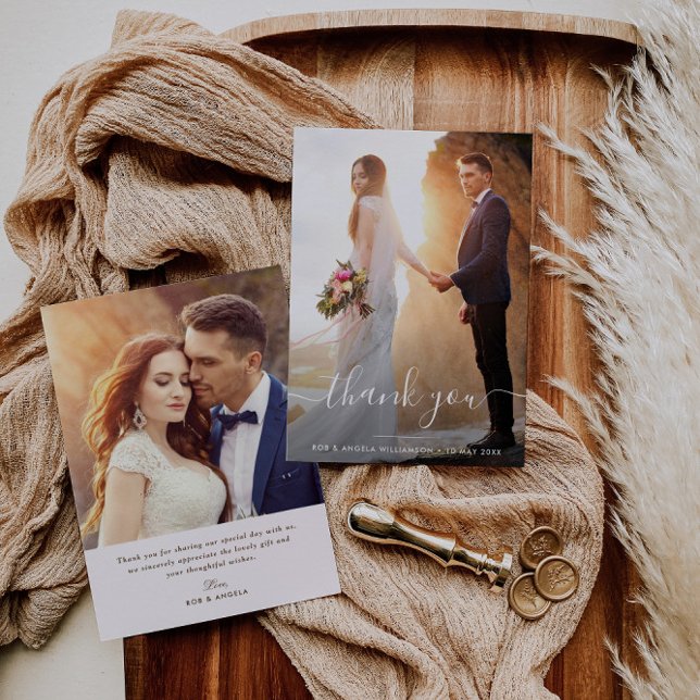 Tarjeta de agradecimiento al boda de escritura mod (Subido por el creador)