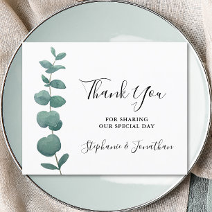 Tarjeta de agradecimiento al Boda de eucalipto mín