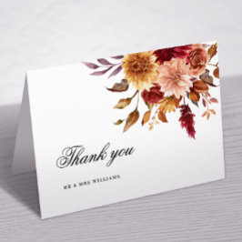 Tarjeta de agradecimiento al Boda de Flores Caídas